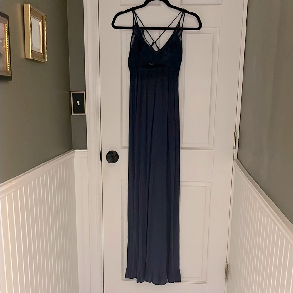 Elegant Navy Blue Maxi Dress